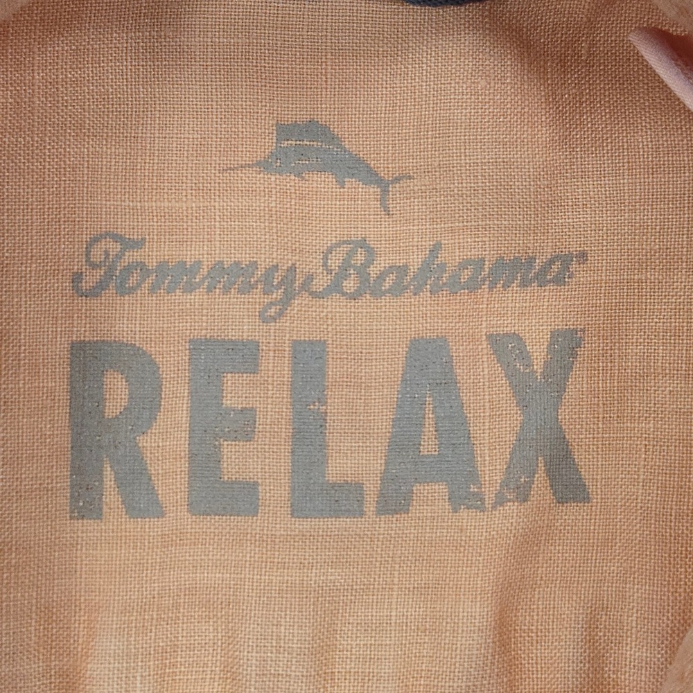 Tommy Bahama Men Linen Orange Button Shirt XL Relax Fit Sunwashed Coastal Casual - Picture 8 of 15